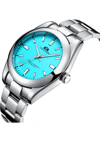 Mavi Erkekler Yeni Otomatik Kendinden Rüzgar Mekanik Paslanmaz Çelik Lüks Kırmızı Sarı Gök Mavisi Yeşil Renkli Gökkuşağı Kadran 41MM Moda Izle (Yurt Dışından)