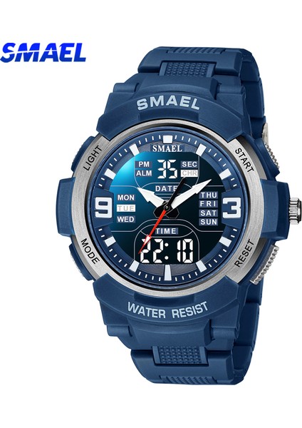 Siyah Gül Altın Smael Alaşım Kasa Spor Izle Erkekler Askeri Kuvars Izle Mavi Arka Işık Çift Ekran Kol Saati Erkek Kronometre LED Dijital Saat (Yurt Dışından) modelleri