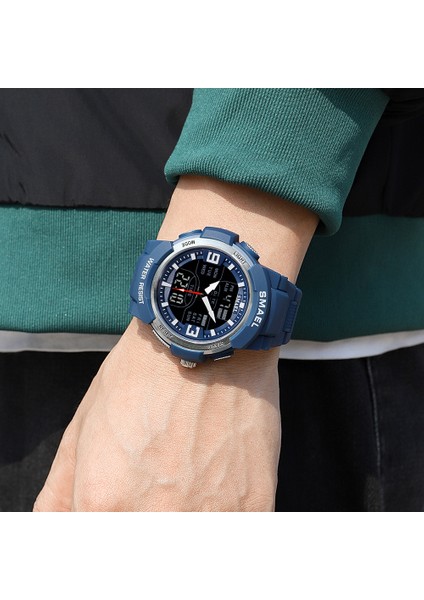 Siyah Gül Altın Smael Alaşım Kasa Spor Izle Erkekler Askeri Kuvars Izle Mavi Arka Işık Çift Ekran Kol Saati Erkek Kronometre LED Dijital Saat (Yurt Dışından) indirimleri