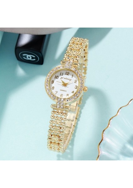 Altın Yeni Moda Kadın Saatler Bilezik Izle Bayanlar Bilezik Izle Rahat Kadın Kuvars Kol Saati Kadın Saat Aşk Relogio Feminino (Yurt Dışından)