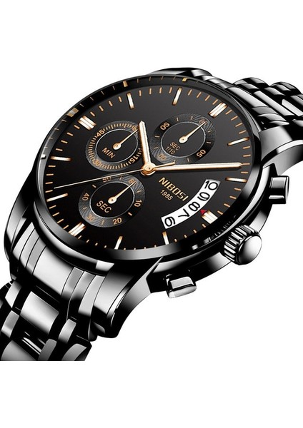 F Nıbosı Erkek Saatler Lüks Marka Askeri Spor Altın Izle Erkekler Iş Kol Saati Chronograph Quartz Saat Relogio Masculino (Yurt Dışından)