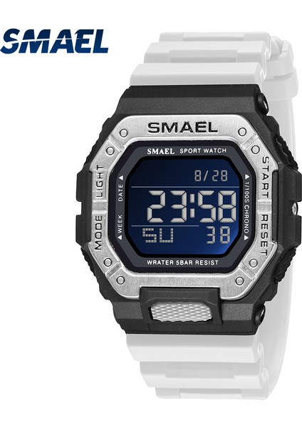 8059BLACK Dijital Saat Elektronik Smael Bilek Izle Şok Kronometre 50 M Su Geçirmez Dikdörtgen LED Clocke 8059 Erkek Saatleri Spor Adam (Yurt Dışından)