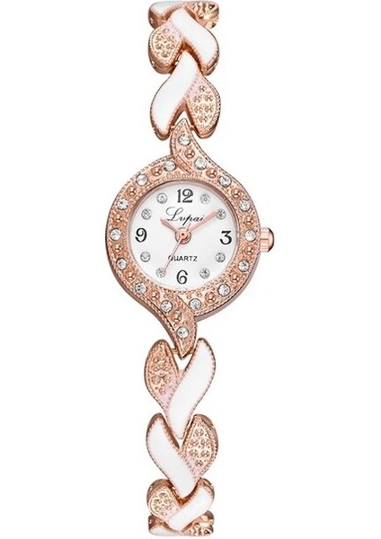Gül Altın Beyaz Yeni Marka Lvpai Bilezik Saatler Kadınlar Lüks Kristal Elbise Kol Saatleri Saat Kadın Moda Rahat Kuvars Izle Reloj Mujer (Yurt Dışından)