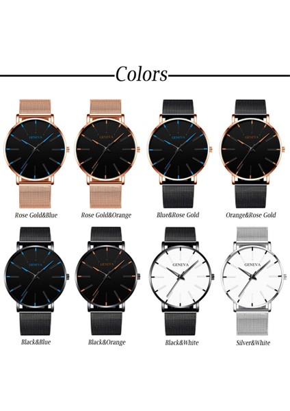 Mesh Siyah Turuncu Zarif Saatler 2022 Erkek Zarif Ultra Ince Paslanmaz Çelik Iş Kuvars Yeni Kol Saati Moda Siyah Gündelik Saat Erkekler Için (Yurt Dışından) modelleri