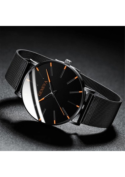 Mesh Siyah Turuncu Zarif Saatler 2022 Erkek Zarif Ultra Ince Paslanmaz Çelik Iş Kuvars Yeni Kol Saati Moda Siyah Gündelik Saat Erkekler Için (Yurt Dışından) indirimleri
