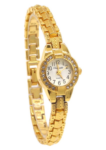 Altın Beyaz Yeni Moda Altın Saatler Kadınlar Lüks Marka Paslanmaz Çelik Bilezik Saatler Bayanlar Kuvars Elbise Saatler Reloj Mujer (Yurt Dışından)