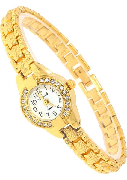 Altın Beyaz Yeni Moda Altın Saatler Kadınlar Lüks Marka Paslanmaz Çelik Bilezik Saatler Bayanlar Kuvars Elbise Saatler Reloj Mujer (Yurt Dışından) fırsatları
