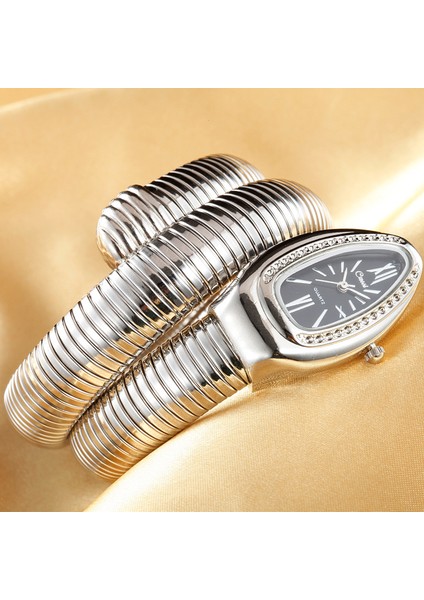 Altın 2021 Relogio Feminino Lüks Gümüş Yılan Saatler Kadın Moda Kuvars Bileklik Bileklik Saatler Casual Bayanlar Saatler Reloj Mujer (Yurt Dışından) fiyatları
