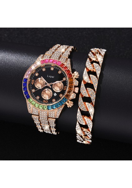 Bir Şerit Altın Lvpai Marka Izle Bilezik Seti Lüks Kadın Erkek Bayanlar Casual Kadın Kristal Saatler Erkekler Elmas Moda Izle Relogio Feminino (Yurt Dışından) fırsatları