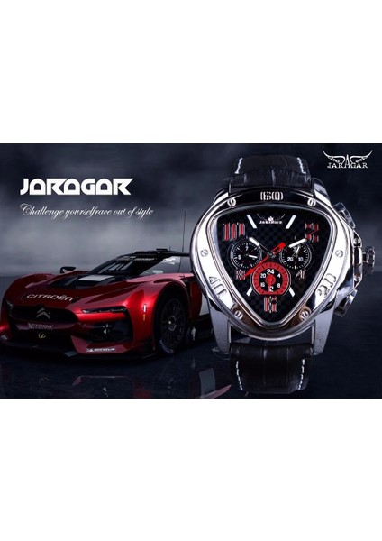 Kırmızı Jaragar Saat Erkekler Spor Saatler Top Marka Lüks Otomatik Moda Erkek Kol Saati Kırmızı Üçgen 3 Kadran Mekanik Relojes Hombre (Yurt Dışından) modelleri