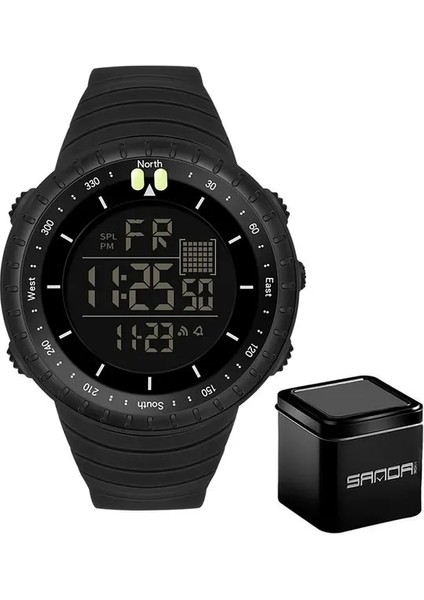 Siyah 1 Sanda Marka Erkekler Kronograf Spor Izle Moda Adam LED Dijital Su Geçirmez Saat Askeri Bilek Saatleri Relogio Masculino (Yurt Dışından)