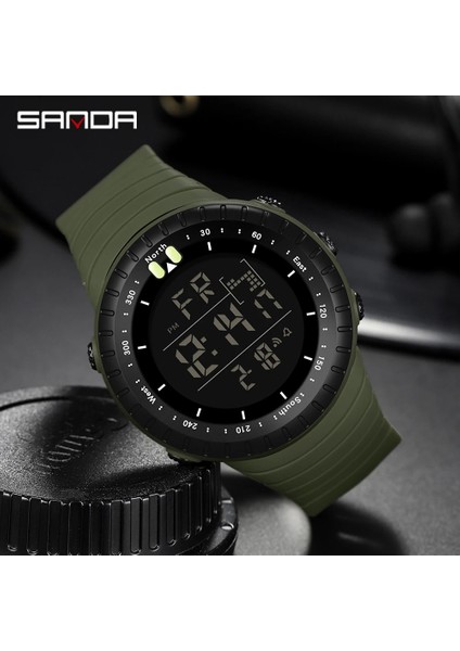 Siyah 1 Sanda Marka Erkekler Kronograf Spor Izle Moda Adam LED Dijital Su Geçirmez Saat Askeri Bilek Saatleri Relogio Masculino (Yurt Dışından)