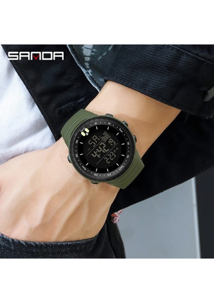 Siyah 1 Sanda Marka Erkekler Kronograf Spor Izle Moda Adam LED Dijital Su Geçirmez Saat Askeri Bilek Saatleri Relogio Masculino (Yurt Dışından)