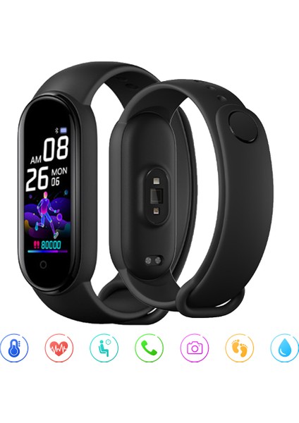 Siyah Kol Yeşil Akıllı Izle Kadın Erkek Silikon Kayış Kalori Adım Sayacı Nabız Monitörü Spor Fitness Izci Su Geçirmez Dijital Bilezik (Yurt Dışından)