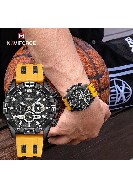 Rgbebe Kutusu Navıforce Lüks Erkekler Için Saatler Moda Silikon Kayış Askeri Su Geçirmez Spor Kronograf Kuvars Kol Saati Tarih ile (Yurt Dışından) fiyatları