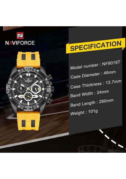 Rgbebe Kutusu Navıforce Lüks Erkekler Için Saatler Moda Silikon Kayış Askeri Su Geçirmez Spor Kronograf Kuvars Kol Saati Tarih ile (Yurt Dışından) fırsatları