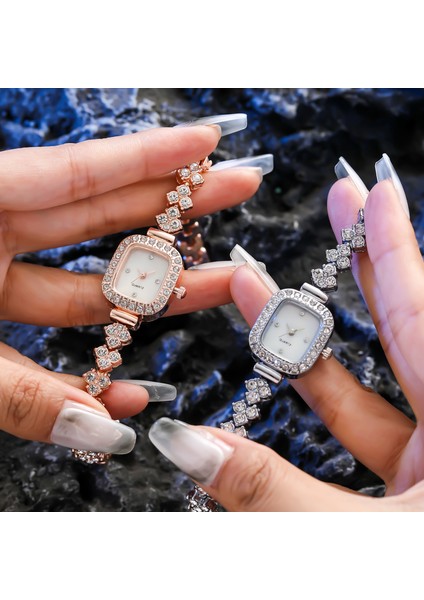 Gül Altın Quartz Saat 2022 Yeni Moda Lüks Tam Elmas Bayanlar Bilezik Izle Bayanlar Bayanlar Saat Relogio Feminino (Yurt Dışından) fiyatları