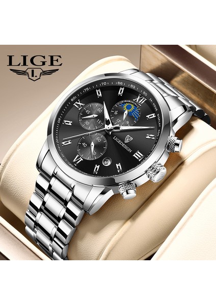 Gül Altın Siyah Lıge Yeni Moda Izle Erkekler Üst Marka Lüks Spor Kuvars Kol Saati Chronograph Askeri Erkek Saatler Aydınlık Tarih Saat + Kutu (Yurt Dışından) fiyatları