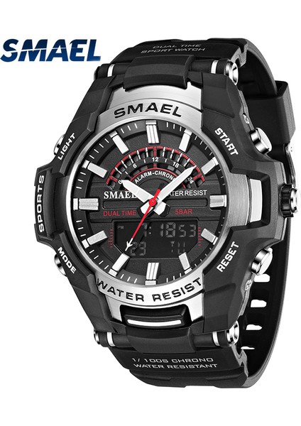 Blackgold Smael Kuvars Kol Saatleri Erkek Saat 50 M Su Geçirmez Analog Dijital LED Saat 8028 Relogio Masculino Erkekler Saatler Spor Askeri (Yurt Dışından)