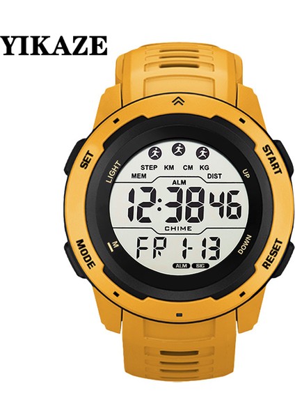 Kırmızı Reloj Hombre Açık Dijital Saatler Spor LED Erkekler Büyük Kadran Yuvarlak Izle Aydınlık Rahat Saat Çok Fonksiyonlu Bilek Kronometre 2022 (Yurt Dışından)
