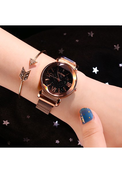 Mor 2022 Bayanlar Kol Saati Yıldızlı Gökyüzü Manyetik Kadın Izle Lüks Gül Altın Bilezik Kadınlar Için Saatler Relogio Feminino Reloj Mujer (Yurt Dışından) modelleri