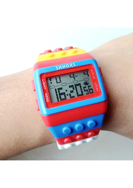 Stil 4 Unisex Gökkuşağı Erkek Kadın Plastik Büyük Dijital Saat Çok Fonksiyonlu Light Up Öğrencileri Su Geçirmez Alarm Dıy Bilezik Saatler Saat (Yurt Dışından) modelleri