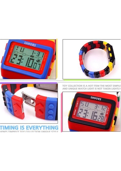 Stil 4 Unisex Gökkuşağı Erkek Kadın Plastik Büyük Dijital Saat Çok Fonksiyonlu Light Up Öğrencileri Su Geçirmez Alarm Dıy Bilezik Saatler Saat (Yurt Dışından) fırsatları