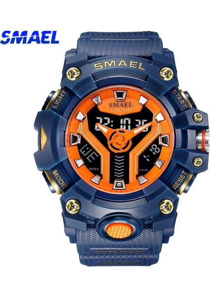 Armygreen Smael Çift Ekran Spor Izle Erkekler Için Su Geçirmez Lüks Mavi Arka Işık LED Saat Erkek Kuvars Dijital Askeri Kol Saati Erkek (Yurt Dışından) indirimleri