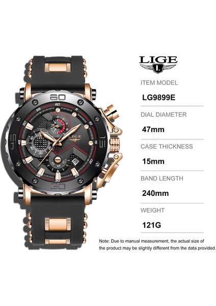 Gül Altın Siyah Orijinal Lıge Erkek Saat Marka Lüks Erkekler Için Izle Spor Kuvars Saatler Aydınlık Su Geçirmez Kol Saati Chronograph Tarih Saat (Yurt Dışından)