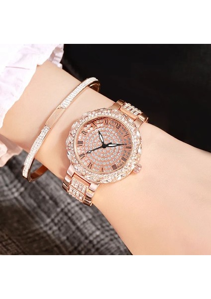 Altın Izle Kuvars Kadın Saatler Bayanlar Yıldızlı Gökyüzü Su Geçirmez Çelik Kadın Bilezik Saatler Kadın Saat Relogio Feminino Montre Femme (Yurt Dışından) indirimleri