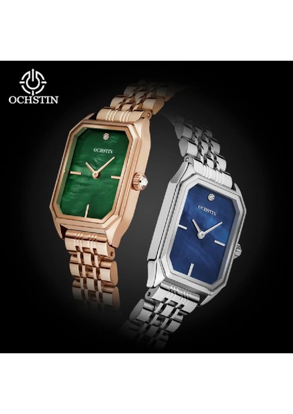 Blues Ochstın Moda Kadın Üst Marka Kuvars Kadın Bilezik Izle Paslanmaz Çelik Kol Saati Bayanlar Hediye Gül Yeşil Relogio Feminino (Yurt Dışından) fırsatları