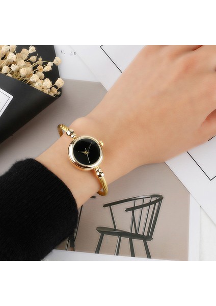 Siyah Chronos Minimalist Kadın Saatler Altın Paslanmaz Çelik Bilezik Izle Ince Avrupa Tarzı Bayanlar Kuvars Kol Saati (Yurt Dışından) indirimleri