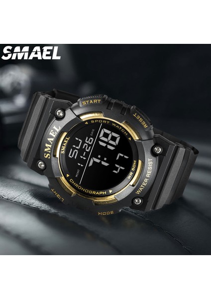 Armygreen Smael Erkek Spor Saati Altın Kol Saatleri 50M Su Geçirmez LED Arka Işık Saat Alarmı Spor Bilezik 1539 Dijital Saatler (Yurt Dışından) fiyatları
