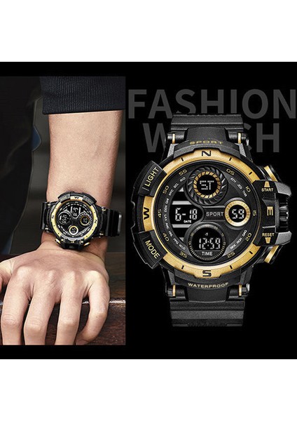 1-Siyah Mavi Yıkaze Siyah Erkekler Için Dijital Saat Spor Saatler Su Geçirmez Açık Kronograf El Saati G Piyade Şok Öğrenci Kol Saati (Yurt Dışından) fiyatları