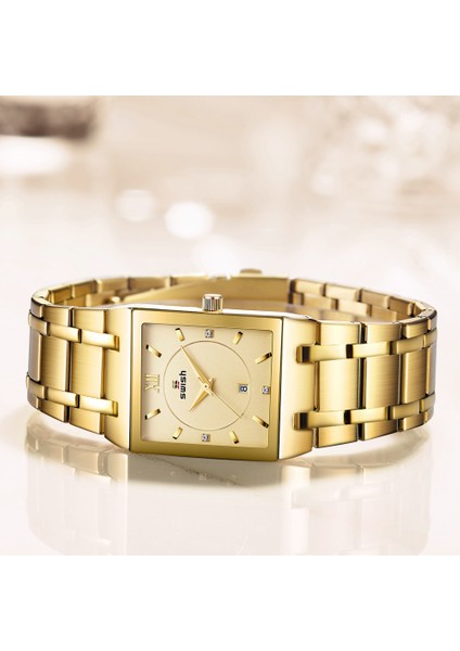 OB201 Rosegold Kutusu Swısh Lüks Altın Saatler Kadınlar Yaratıcı Kare Kuvars Saat Kadın Bilezik Saatler Kadın Su Geçirmez Saat Relogio Feminino (Yurt Dışından) fırsatları
