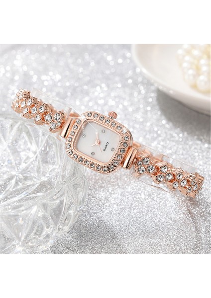 Altın Lüks Işıltı Kadın Çelik Bilezik Izle Moda Kare Kabuk Yüz Tasarımı Lüks Bayanlar Kuvars Saatler Elmas Saat (Yurt Dışından) modelleri