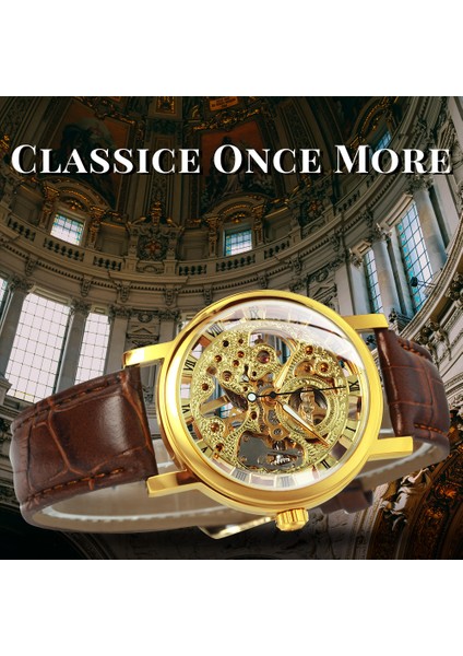 Kutu Gümüş-Sıyah Kazanan Altın Izle Erkekler Için Mekanik Kol Saatleri Moda Erkek Saatler Üst Marka Lüks Deri Kayış Montre Homme (Yurt Dışından) modelleri