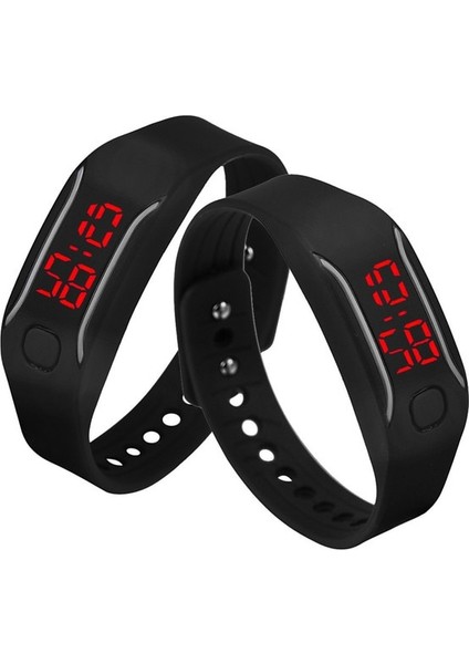 Siyah Bayan LED Erkek Silikon Bilezik Tarih Izle Bilek Bilek Izle Bk Bilezik Izle Spor Dijital Spor Saatler Kadın (Yurt Dışından)