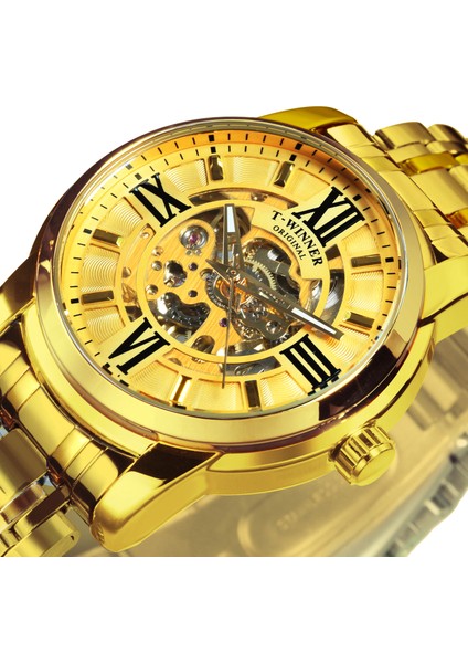 Kutusu Black-R-G Kazanan Altın Şeffaf Otomatik Mekanik Saat Erkekler Için Aydınlık Eller Lüks Saatler Paslanmaz Çelik Kayış Saat (Yurt Dışından) fırsatları