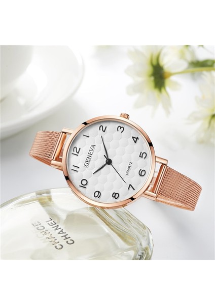 Gümüş Beyaz Zarif Moda Gül Altın Saat Kadın Erkek Lüks Paslanmaz Çelik Bilezik Izle Rahat Iş Cenevre Saat Reloj Mujer Hombre (Yurt Dışından) modelleri