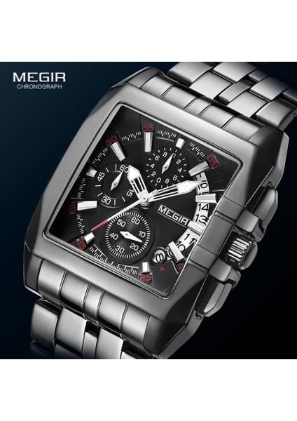 Rose Blue-Box-T Megır Tam Siyah Saatler Erkekler Lüks Kronograf Kuvars Izle Adam Için Kare Kadran Aydınlık Kol Saati Relogios Часы Мужские Reloj (Yurt Dışından)