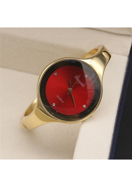 Altın Kırmızı Yeni Marka Chaoyada Bilezik Izle Kadın Orijinal Bayanlar Elbise Rahat Moda Paslanmaz Çelik Yuvarlak Kadran Benzersiz Kuvars Saat (Yurt Dışından)