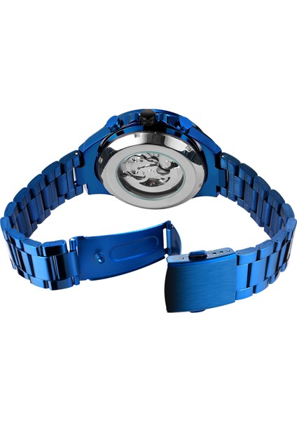 Mavi Siyah Yeni Mekanik Spor Tasarım Çerçeve Mavi Izle Erkek Saatler Top Marka Lüks Montre Homme Saat Erkekler Otomatik Saatler (Yurt Dışından) indirimleri