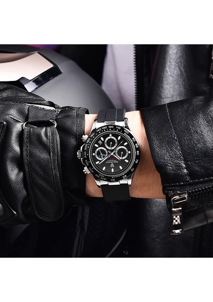 Siyah Gül Altın Lıge Spor Kronograf Lüks Analog Kuvars Saatler Erkekler Için Ay Izle Silikon Su Geçirmez Aydınlık Bilek Saatler Montre Homme (Yurt Dışından) indirimleri