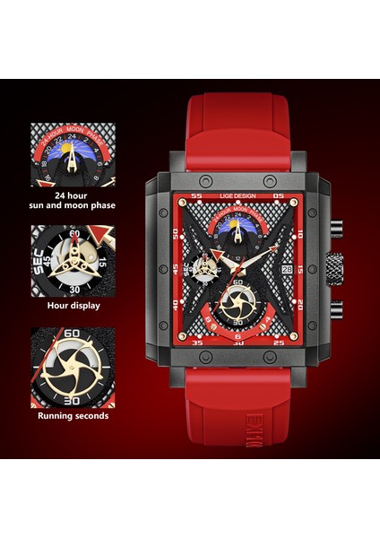 Mavi Lıge 2022 Erkekler Izle Top Marka Lüks Su Geçirmez Kuvars Kare Bilek Saatler Erkekler Için Tarih Spor Silikon Saat Erkek Montre Homme (Yurt Dışından)