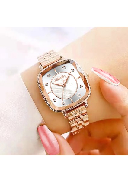 Gül Qıngxıya Gül Altın Izle Kadın Saatler Bayanlar Paslanmaz Çelik Bayan Bilezik Saatler Kadın Saat Relogio Feminino Montre Femme (Yurt Dışından) fırsatları