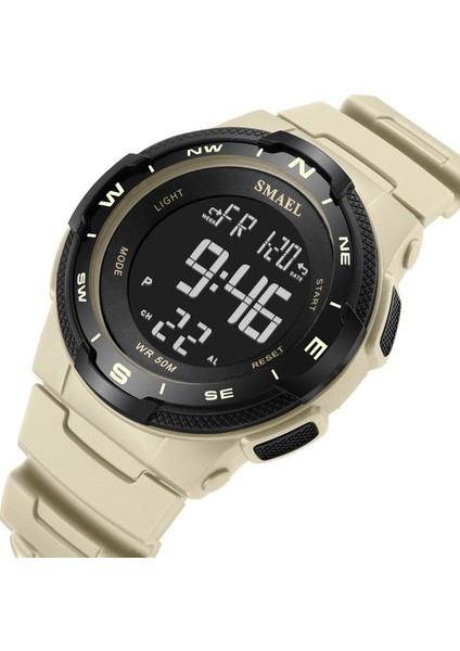 Khakı Erkekler Izle Su Geçirmez Smael Reloj Dijital LED Çalar Saat Erkek Kronometre Montre Homme 1362B Spor Kol Saati Dijital Saatler (Yurt Dışından)