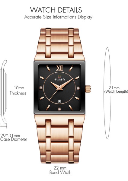 Altın-Sıyah Kutu ile Yeni Relogio Feminino Moda Rosegold Bilezik Saatler Kadınlar Yaratıcı Kare Kuvars Bilek Izle Üst Marka Lüks Bayanlar Saat (Yurt Dışından) fırsatları