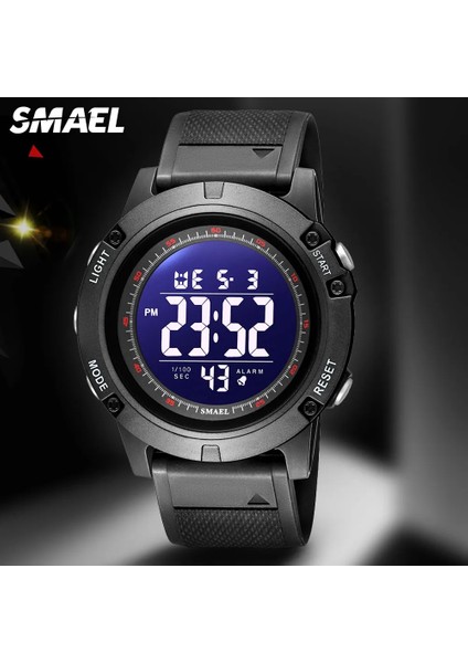 Yeşil Smael Unisex Dijital Saatler Erkekler Kadınlar Siyah Su Geçirmez Elektronik LED Ekran Kol Saati Tarihi Hafta Askeri Spor Izle Bayan (Yurt Dışından) indirimleri