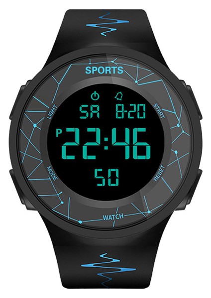 Siyah Erkek Spor Saat Çok Fonksiyonlu Askeri Spor Saat Su Geçirmez Aydınlık LED Dijital Çocuk Izle Büyük Kadran Öğrenci Elektronik Saat (Yurt Dışından)